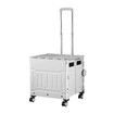 Shopping Trolley Cart Foldable Wheeled Utility Folding Crate Grocery Market Rolling Storage Basket Seat Travel Camping 4 Wheels 75L