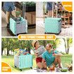 Foldable Shopping Cart Trolley Basket with Wheels Utility Grocery Market Rolling Crate Personal Storage Seat Portable Camping Travel 75L