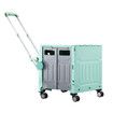 Foldable Shopping Cart Trolley Basket with Wheels Utility Grocery Market Rolling Crate Personal Storage Seat Portable Camping Travel 75L