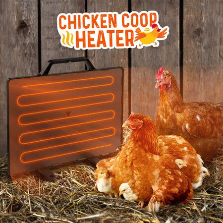 Chicken Coop Heater Flat Panel Poultry Radiant Heat Warmer 140W Thermostat Winter Heating Hen Dog Cat Pet Home