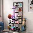 Yoga Mat Ball Storage Rack Weight Dumbbell Kettlebell Shelves Shelf Garage Racking Holder Steel Stand Gym Organizer with Hooks Wheels