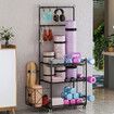 Yoga Mat Ball Storage Rack Weight Dumbbell Kettlebell Shelves Shelf Garage Racking Holder Steel Stand Gym Organizer with Hooks Wheels