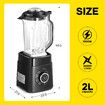 2L Blender Mixer Food Processor Juicer Smoothie Maker Meat Grinder Ice Crusher Machine Commercial Black 10 Speeds 8 Blades