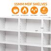 Bookshelf Media Storage Shelf 528 DVD/1116 CD Display Cabinet Rack Stand Unit Movie Music Video Game Collection Organiser Tray Cupboard White