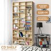 DVD CD Shelf Media Storage Cabinet Bookshelf Display Movie Music Video Game Rack Tower Stand Collection Organsier Cupboard Unit Oak