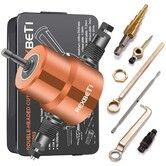 Double Headed Sheet Metal Nibbler, Drill Attachment Metal Cutter (Gold)
