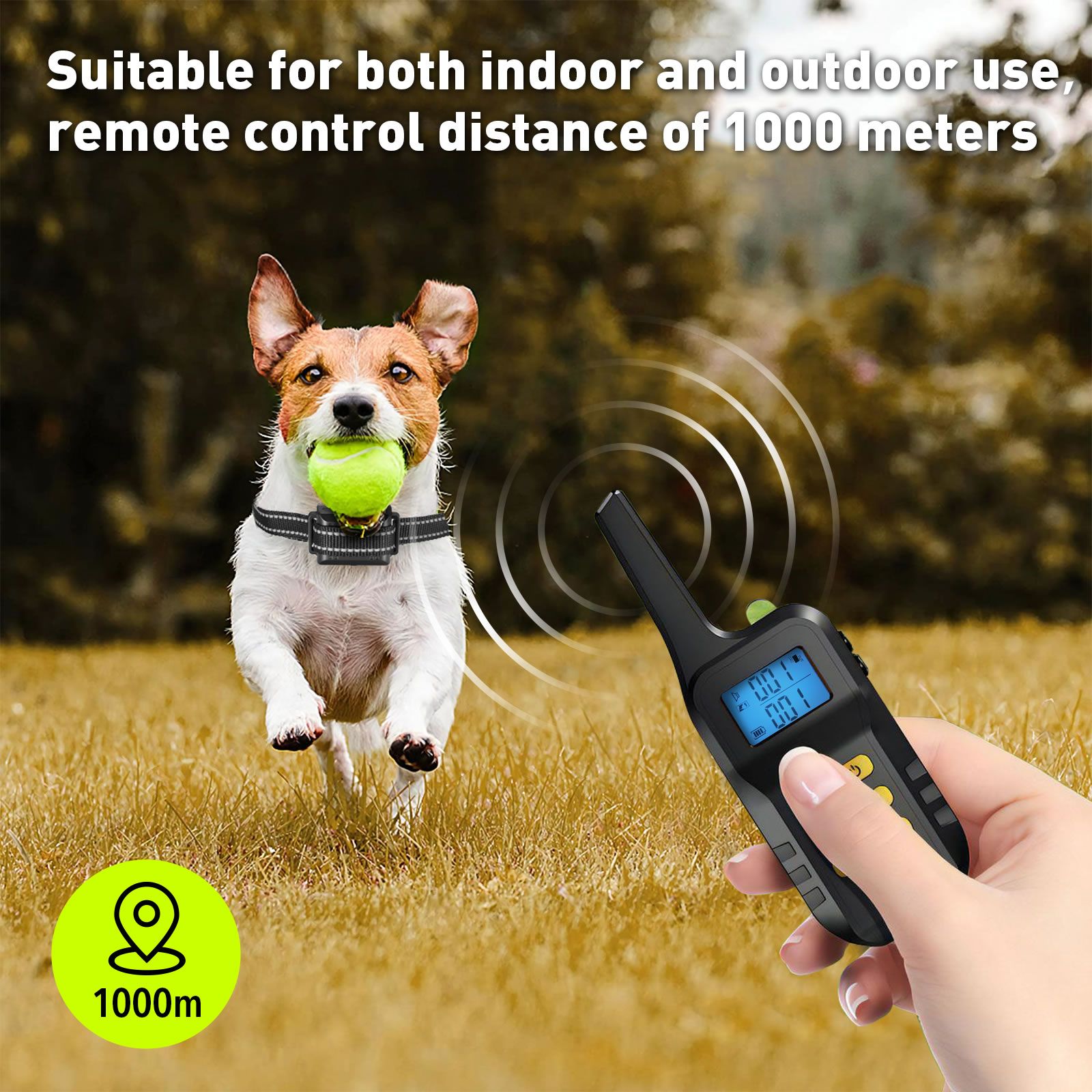 Dog Training Collar Remote Control 1000M Anti Bark Clicker Vibration Pet Obedience Correction Trainer Auto Stop Barking Safe Waterproof