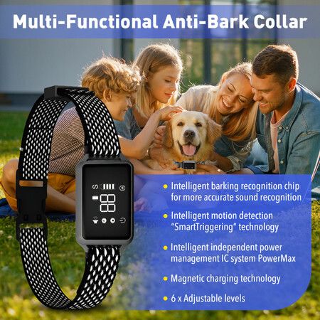 Anti Bark Dog Training Collar Sound Vibration Auto Stop Barking Pet Puppy Obedience Correction Safe Trainer Waterproof Magnetic Charging