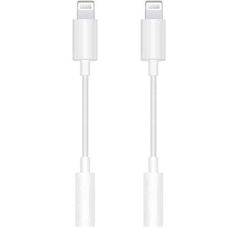2 Pack Apple MFi Certified Lightning to 3.5 mm Headphone Jack Adapter iPhone Jack Aux Audio Dongle Cable Earphones Headphones Converter Compatible with iPhone 12 12 Pro11 XR XS X 8 7 iPad iPod