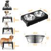 Raised Dog Bowls Stand Elevated Pet Food Water Feeder Dispenser Double Stainless Steel Feeding Holders No Spill Adjustable