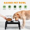 Raised Dog Bowls Stand Elevated Pet Food Water Feeder Dispenser Double Stainless Steel Feeding Holders No Spill Adjustable