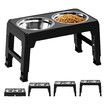 Raised Dog Bowls Stand Elevated Pet Food Water Feeder Dispenser Double Stainless Steel Feeding Holders No Spill Adjustable