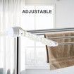 4 Tier Clothes Airer Clothing Drying Rack Cloth Coat Pants Hanger Portable Standing Foldable Laundry Holder Stand with Shelves and Wheels