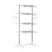 4 Tier Clothes Airer Clothing Drying Rack Cloth Coat Pants Hanger Portable Standing Foldable Laundry Holder Stand with Shelves and Wheels