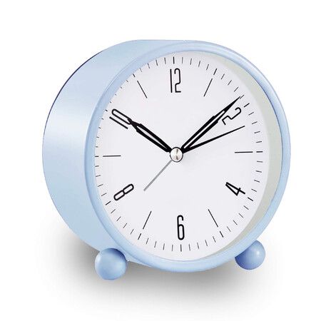 Alarm Clock,4 inch Super Silent Non Ticking Small Clock with Night Light,Battery Operated,Simply Design,for Bedroon,Bedside,Desk (Sky Blue)