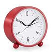 Alarm Clock,4 inch Super Silent Non Ticking Small Clock with Night Light,Battery Operated,Simply Design,for Bedroon,Bedside,Desk (Red)