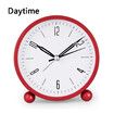 Alarm Clock,4 inch Super Silent Non Ticking Small Clock with Night Light,Battery Operated,Simply Design,for Bedroon,Bedside,Desk (Red)