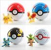 4Pcs/Lot Pokemon Elf Grasping The PokeBall Toys, 7CM Cartoon Movie With Pikachu Figures Educational Toys