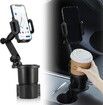 2 in 1 Car Phone Cup Holder Mount Multifunctional Cup Holder Expander with Cell Phone Automobile Cradle Stand