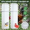 Chicken Bird Feeder Water Dispenser Automatic Waterer Poultry Food Drinker Auto Chook Chick Duck Drinking Cup 4L Plastic