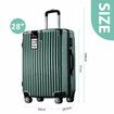 Carry On Luggage Suitcase Traveler Bag Hard Shell Travel Carryon Case Lightweight with Wheels Rolling Trolley 28 Inch with TSA Lock Dark Green