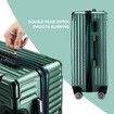 Carry On Luggage Suitcase Traveler Bag Hard Shell Travel Carryon Case Lightweight with Wheels Rolling Trolley 28 Inch with TSA Lock Dark Green