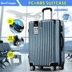Carry On Luggage Suitcase Traveler Bag Hard Shell Case Carryon Travel Lightweight with Wheels 28 Inch Checked Trolley TSA Lock Ice Blue