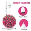 USB Rotating Rose Flower Ball Light with Remote Control and Rotation Function, for Weddings, Holiday Parties, Home Decorations, Balconies, Courtyards