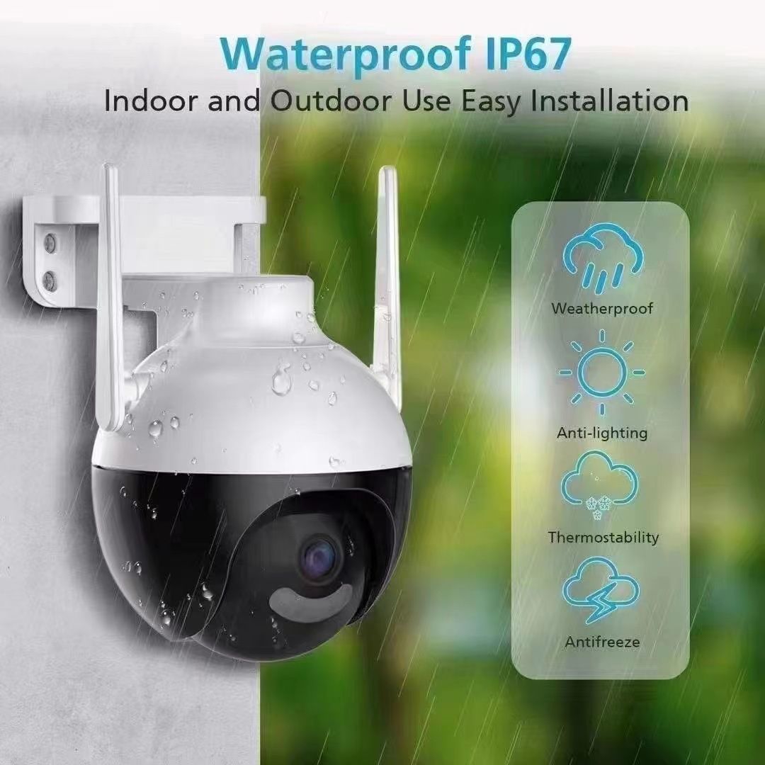 WiFi PTZ 4MP Outdoor IP Two Way Audio Camera 5X Digital Smart Zoom lnfrared/Color Night Vision CCTV Surveillance