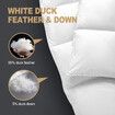 Super King Duvet Quilt Duck Feather Down Bedding Bed Winter Comforter 500GSM Breathable Lightweight White Cotton Cover 240x270cm