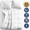 Super King Duvet Quilt Duck Feather Down Bedding Bed Winter Comforter 500GSM Breathable Lightweight White Cotton Cover 240x270cm