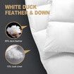 Queen Size Duvet Quilt Duck Feather Down Bed Comforter Winter Bedding Lightweight Breathable 500GSM Cotton Cover 210x210cm White