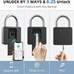 Fingerprint Padlock Zinc Alloy Smart Biometric Print Miniature Padlocks Door Waterproof Bluetooth App Keyless Unlock for Home Office