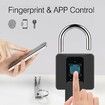 Fingerprint Padlock Zinc Alloy Smart Biometric Print Miniature Padlocks Door Waterproof Bluetooth App Keyless Unlock for Home Office