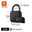 Tuya Smart Home Fingerprint Padlock Secure Padlock Door Lock Bluetooth Keyless USB Rechargeable Quick Unlock