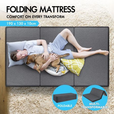 S.E. Folding Mattress Fabric Foldable Sofa Lounge Foam Chair Portable Double