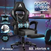 ALFORDSON Gaming Chair with Lumbar Massage Racing Office Gordon - Black & Grey