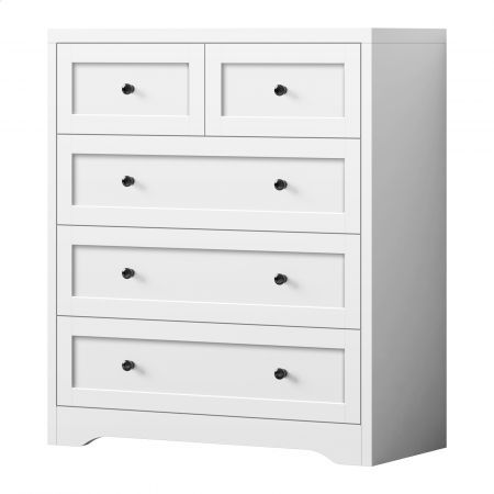ALFORDSON 5 Chest of Drawers Hamptons Storage Cabinet Dresser Tallboy White