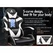 ALFORDSON Gaming Chair Office Executive Racing Footrest Seat PU Leather White