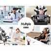 ALFORDSON Gaming Chair Office Executive Racing Footrest Seat PU Leather White