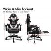ALFORDSON Gaming Chair Office Executive Racing Footrest Seat PU Leather White