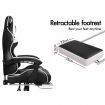 ALFORDSON Gaming Chair Office Executive Racing Footrest Seat PU Leather White