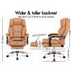 ALFORDSON Office Chair Gaming Executive Computer Racer PU Leather Seat Recliner Brown