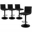 ALFORDSON 4x Bar Stools Ruel Kitchen Swivel Chair Leather Gas Lift ALL BLACK