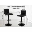 ALFORDSON 4x Bar Stools Ruel Kitchen Swivel Chair Leather Gas Lift ALL BLACK