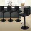 ALFORDSON 4x Bar Stools Ralph Kitchen Swivel Chair Leather Gas Lift ALL BLACK