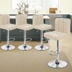 ALFORDSON 4x Bar Stools Ralph Kitchen Swivel Chair Leather Gas Lift BEIGE