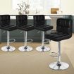 ALFORDSON 4x Bar Stools Ralph Kitchen Swivel Chair Leather Gas Lift BLACK