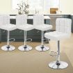 ALFORDSON 4x Bar Stools Ralph Kitchen Swivel Chair Leather Gas Lift WHITE