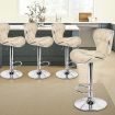 ALFORDSON 4x Bar Stools Luna Kitchen Swivel chair Leather Gas lift BEIGE